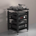 Audio Rack Stereo Cabinet,AV Media Stand,Stereo Racks and Stands,Dvd Stand Storage Tower,Corner Shelf TV Stand,Audio-video Shelving,Entertainment Stand,for Home Theater(Black,62x57x100cm)