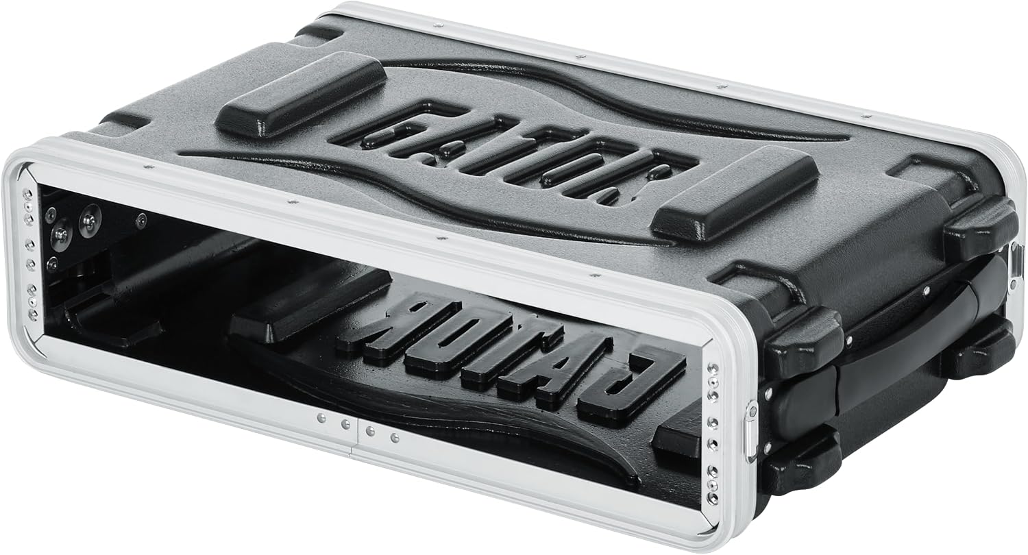 Gator Cases Lightweight Molded 2U Rack Case with Heavy Duty Latches; Shallow 14.25' depth (GR-2S)