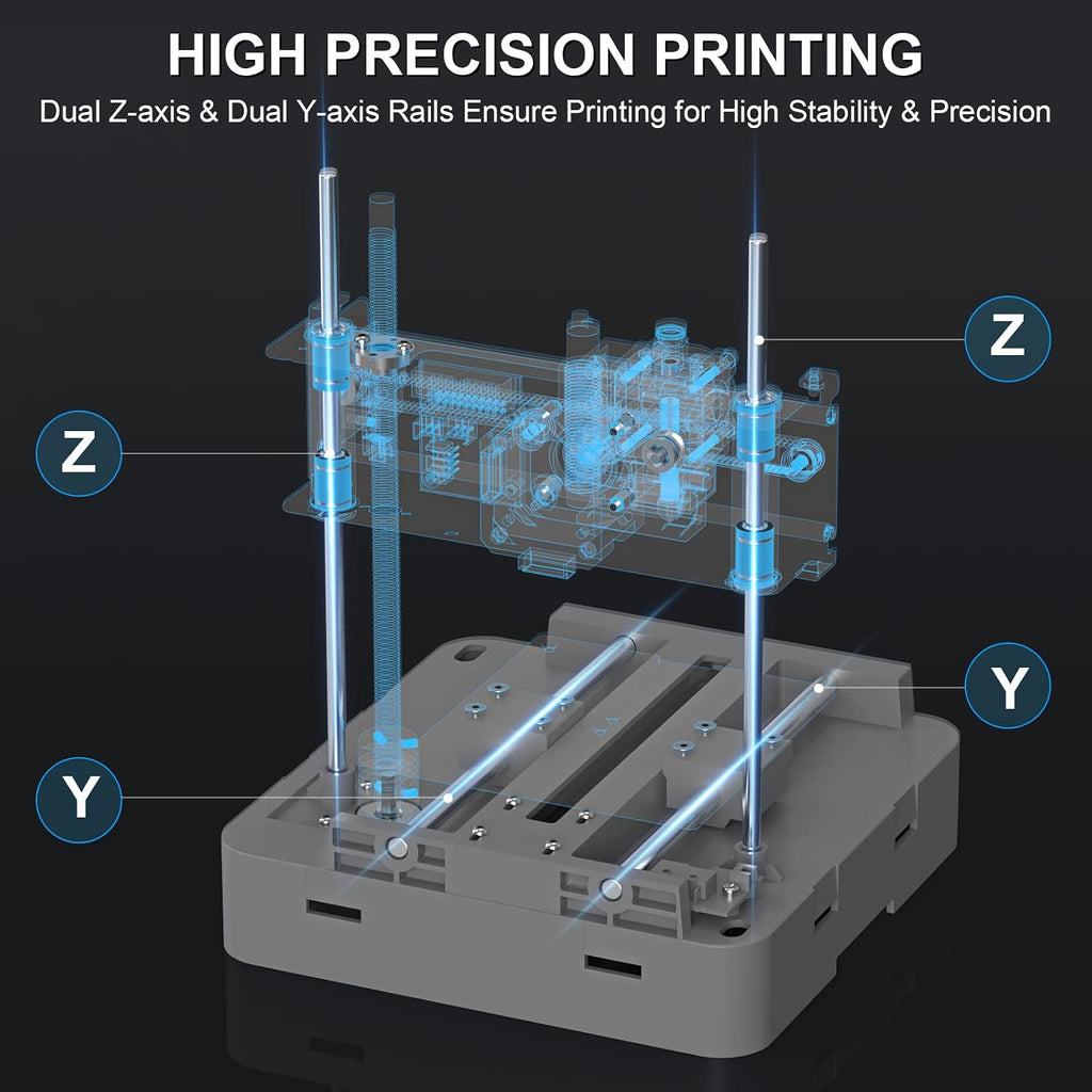 HEPHI3D Tina2 3D Printer Kit Fully Assembly, with 4 Colors PLA Filament Bundle, Auto Bed Leveling Mini 3D Printer for Beginners and Kids, School, Office, Home Using