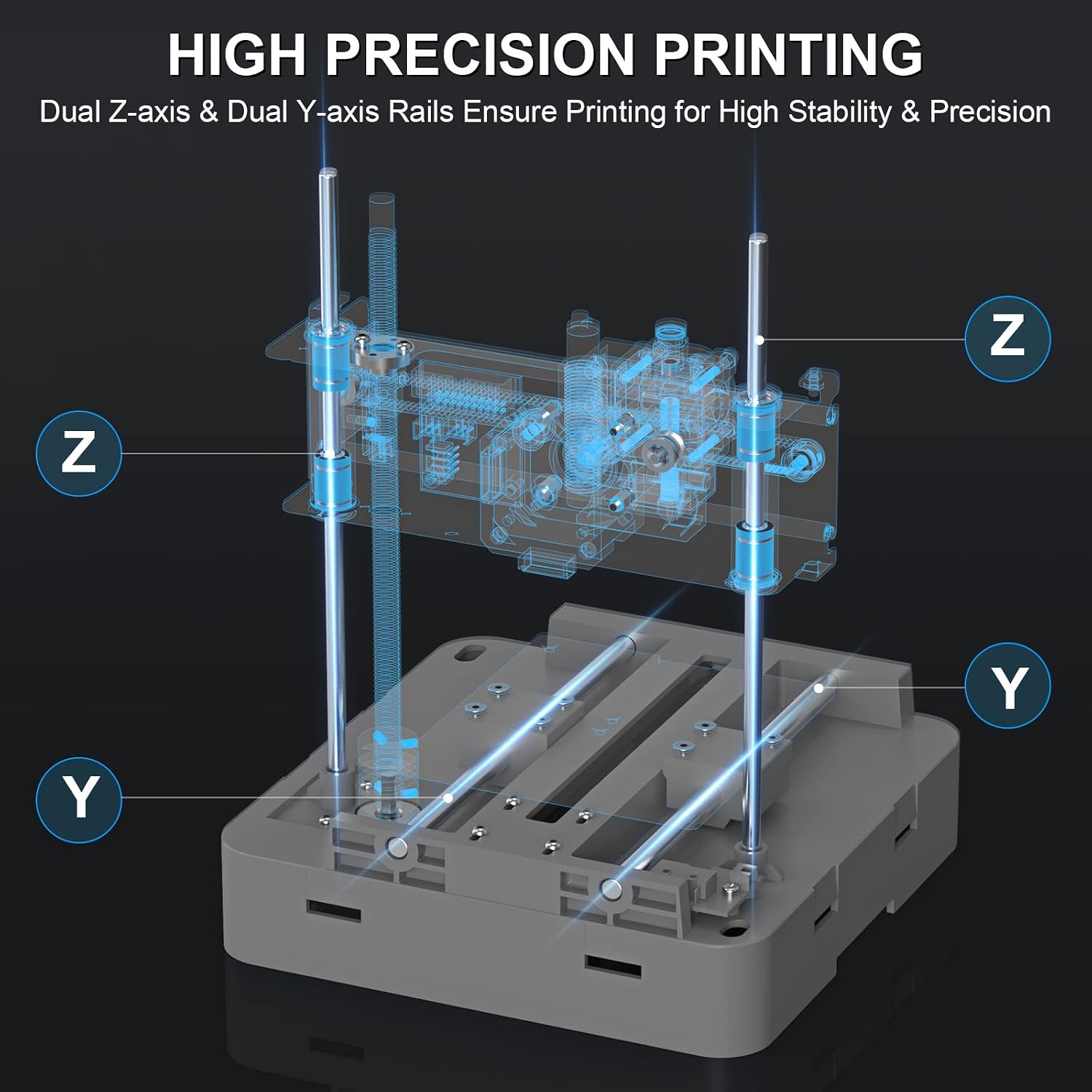 HEPHI3D Tina2 3D Printer Kit Fully Assembly, with 4 Colors PLA Filament Bundle, Auto Bed Leveling Mini 3D Printer for Beginners and Kids, School, Office, Home Using