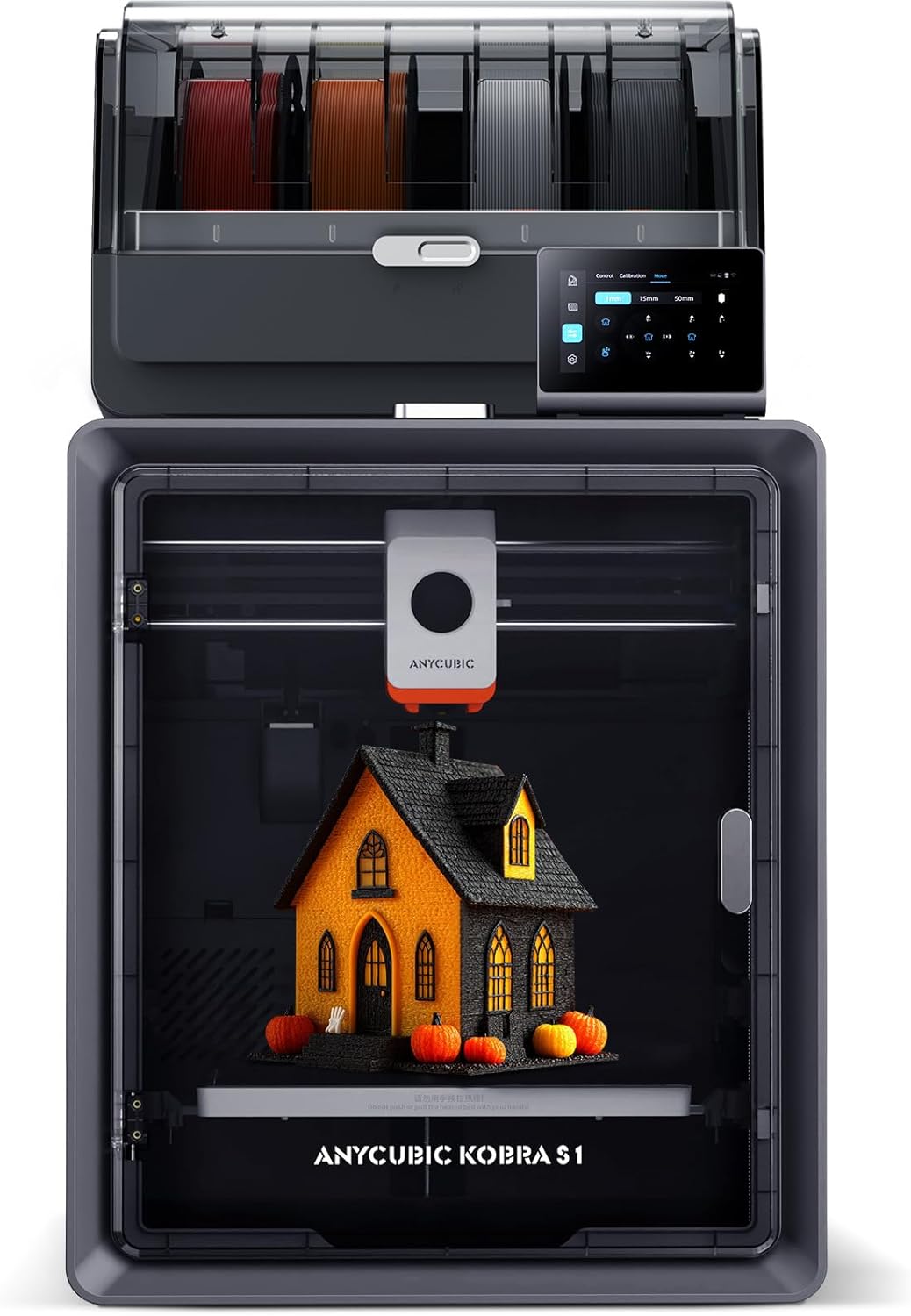 (PLA 4KG Bundle)Anycubic Kobra S1 Combo Multi-Color 3D Printer, Fast 600mm/s Printing Auto Leveling with Auto Calibration 250 x250x250mm Build Size,4KG Black + White + Spring Leaf + Tropical Turquoise