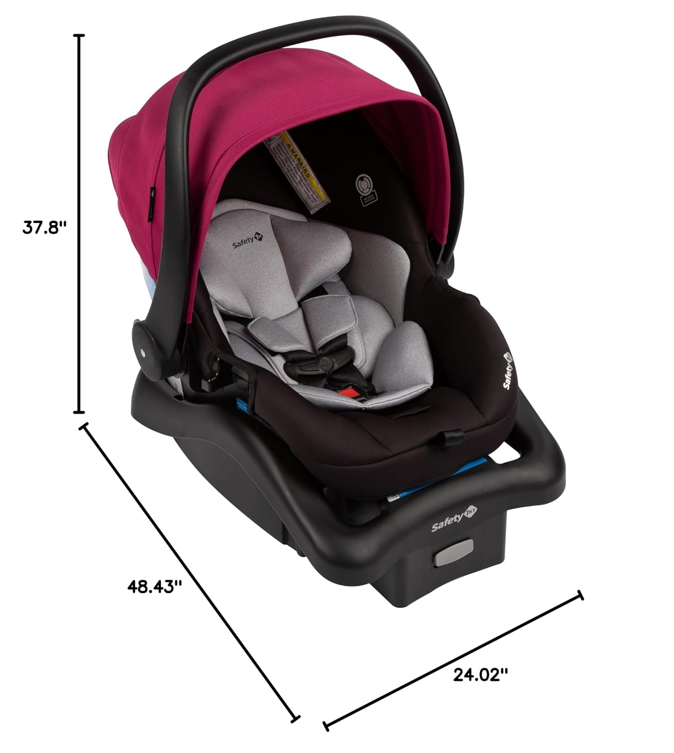 Safety 1st Grow and Go Flex 8-in-1 Travel System, Infant Car Seat Stroller Combo, Orchid Bloom