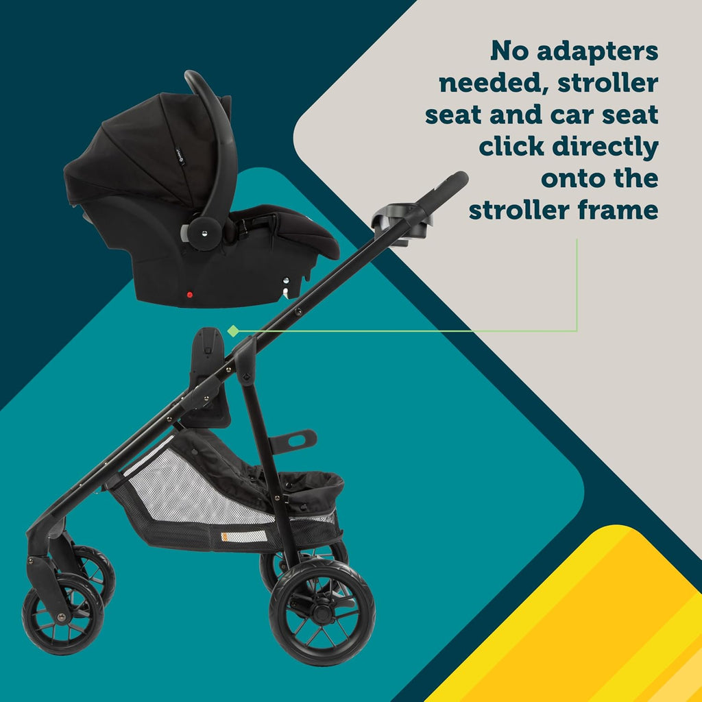 Safety 1st Grow and Go Flex 8-in-1 Car Seat Stroller Combo, Baby Stroller Travel Systems for Infants 4-30 lbs, Stroller and Carseat Combo Set, Night Rider