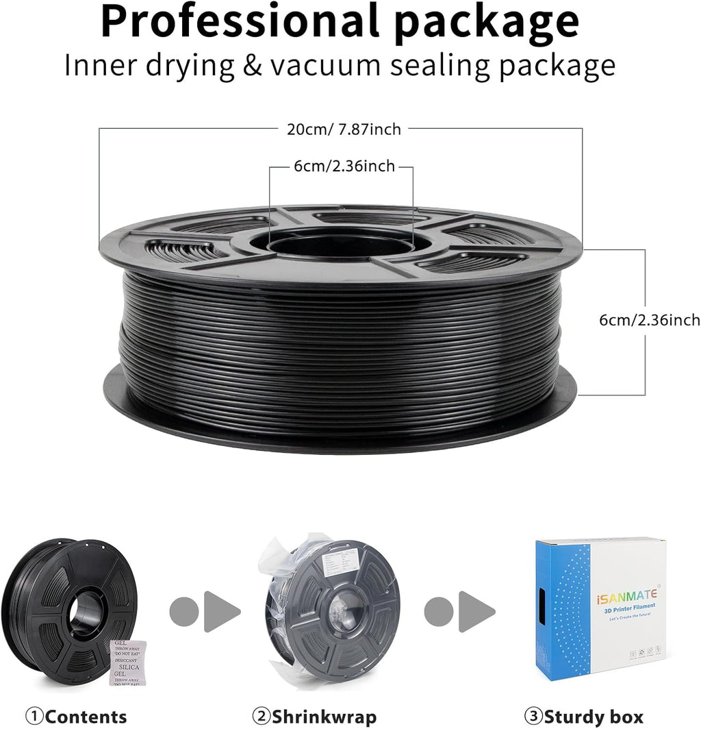 iSANMATE Black ASA Filament Bundle 10kg, UV & Weather Resistant 3D Printer Filament Perfect for Outdoor Functional Parts, for Bambu Lab 3D Printers,AMS,AMSLite, 1kgX10 Spool