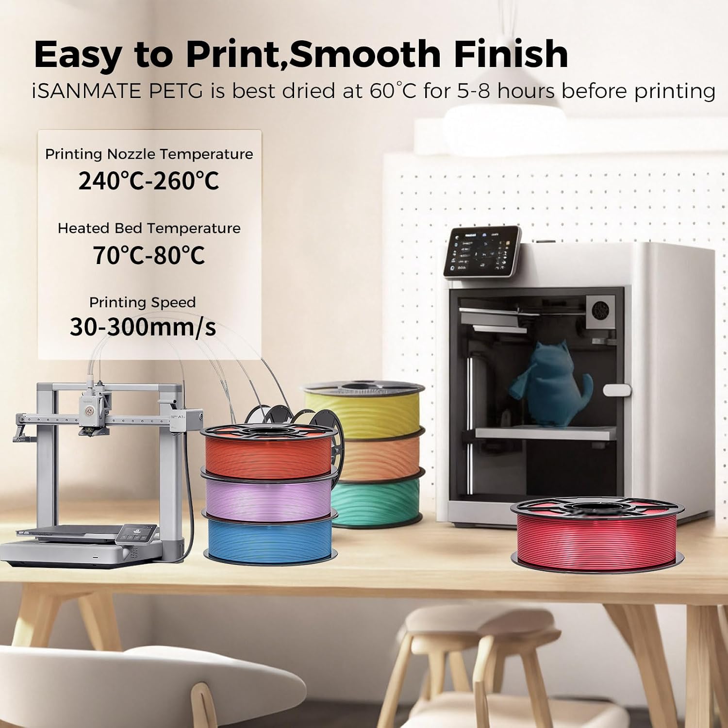 iSANMATE 12KG PETG Filament Bundle PETG Multicolor Pack 1.75mm 3D Printer Filament,for Bambu 3D Printers Black White Grey Skin Chocolate Brown Army Green Transparent Navy Blue Sky Blue Yellow Orange