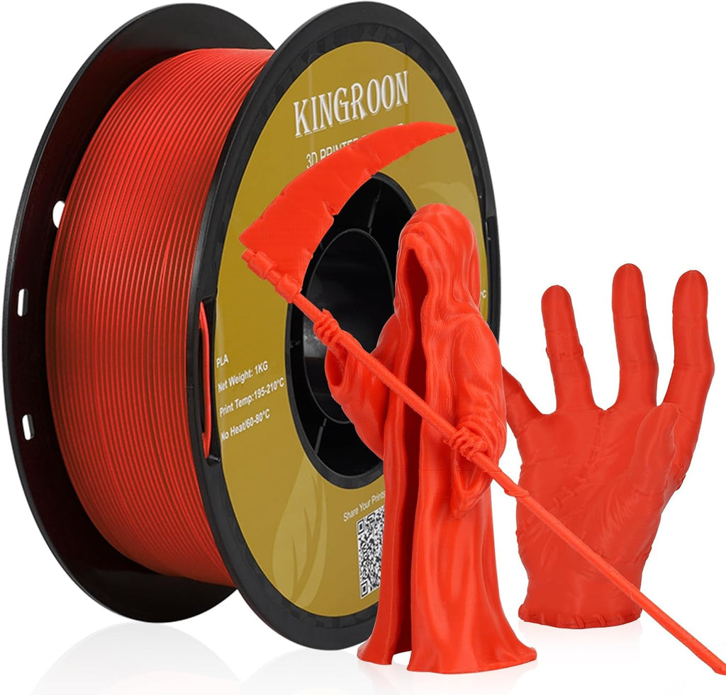 Kingroon PLA 3D Printer Filament,10 Rolls, 10kg Spool(22lbs),Single and Triple Color1.75 mm,4 Triple Color Silk PLA+6 PLA