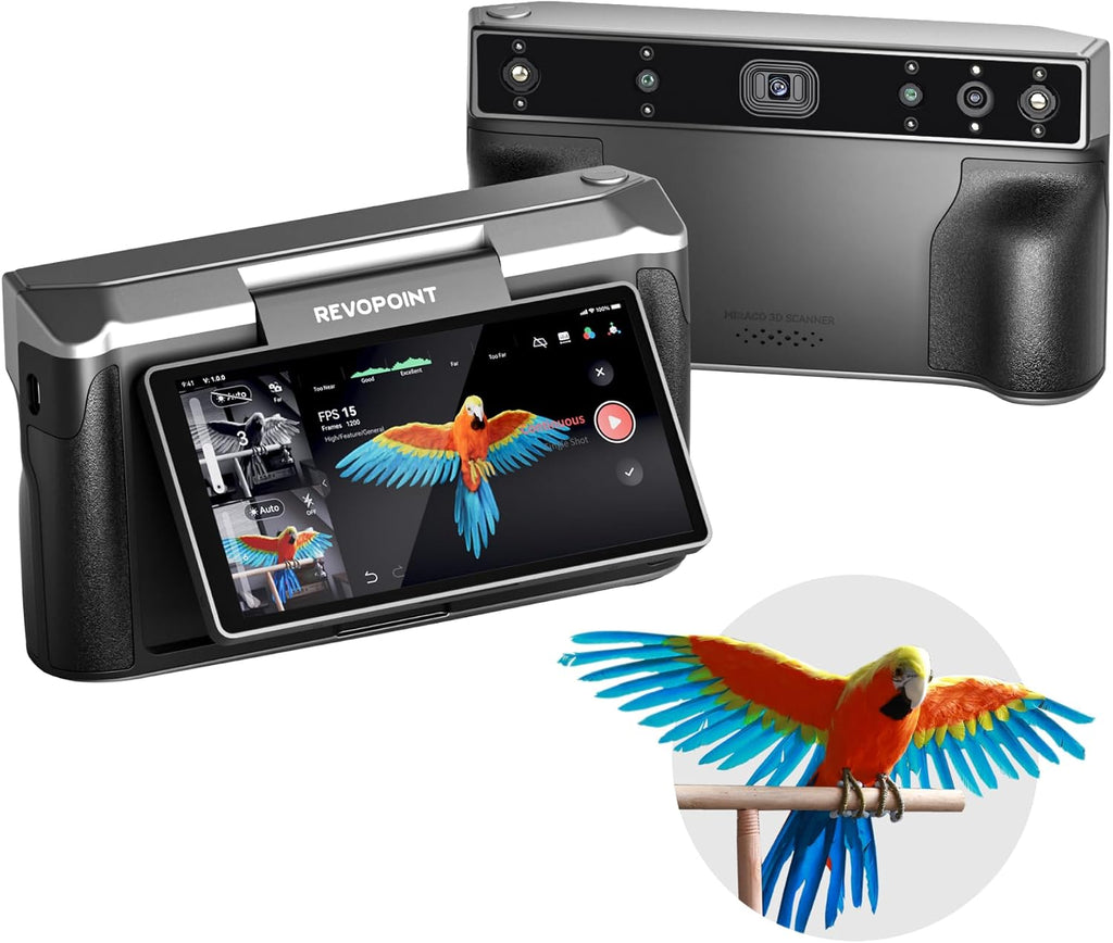Revopoint MIRACO Pro Wireless 3D Scanner for 3D Printing, All-in-one Handheld 3D Printer Scanner, Up to 0.02 mm Precision, Full Color Scan Support for Small to Large Objects, 32GB RAM