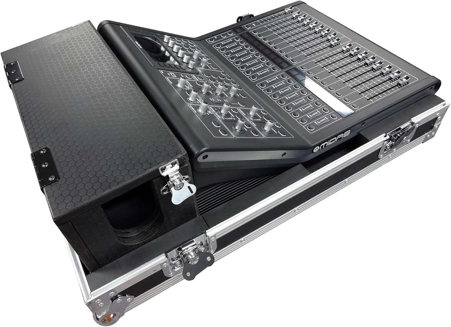 ProX XS-MIDM32RDHW ATA Digital Audio Mixer Flight Case for Midas M32R Console with Doghouse Compartment and Caster Wheels