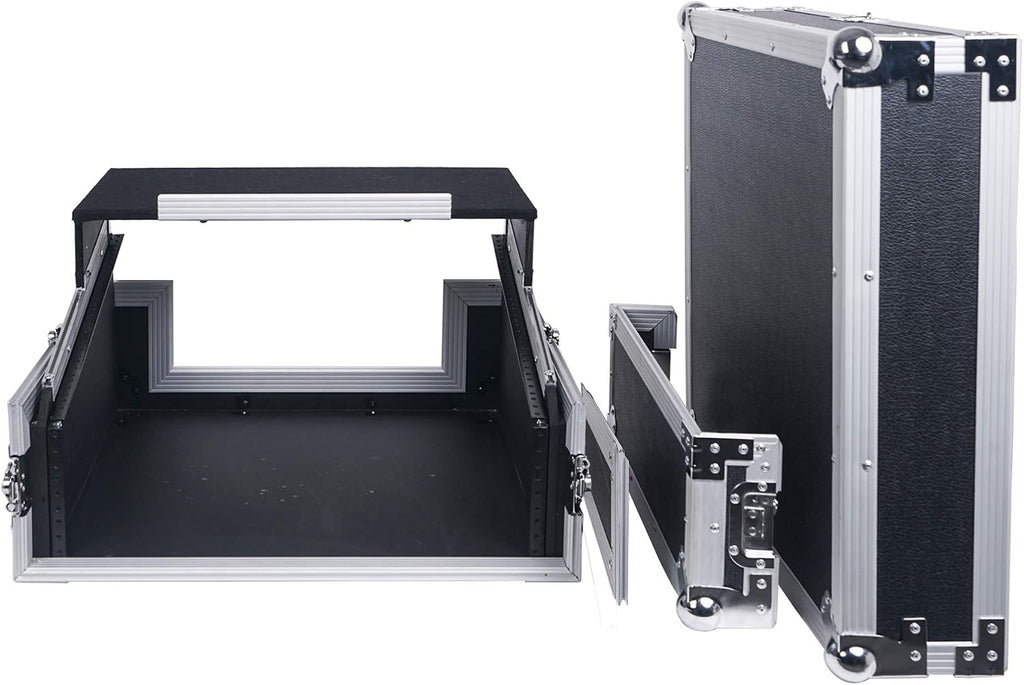 Sound Town 2U Glide Style Rack Case with 11U Slant Mixer Top, 20.7' Rackable Depth and Laptop Platform - Pro Tour Grade (STMR-2ULT)