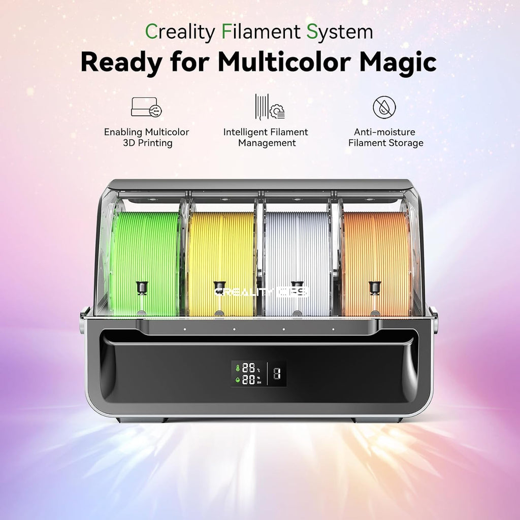 Creality Official CFS Multicolor 3D Printer Automatically Filament System, Moisture-Proof Filament Storage, Supports 4 Parallel Devices for 16 Color Printing, for K2 Plus 3D Printer
