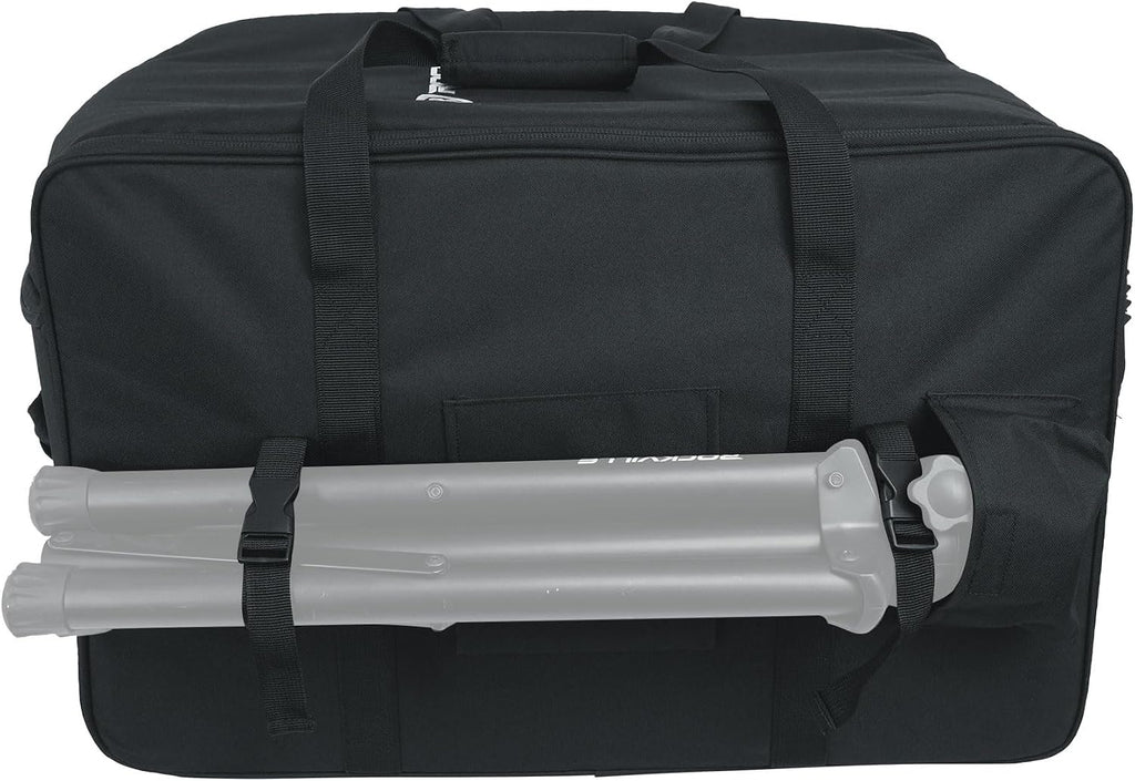 Rockville SB12 v2 Rolling Travel Bag for 12' DJ PA Speakers with Speaker Stand Pocket, Soft Foam Padding, Semi-Rigid Structure, Water-Resistant, for Mobile DJs and Musicians
