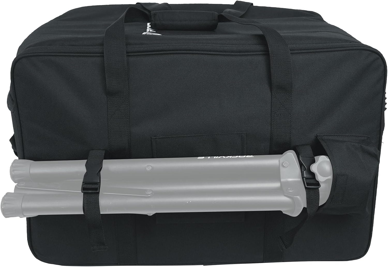 Rockville SB12 v2 Rolling Travel Bag for 12' DJ PA Speakers with Speaker Stand Pocket, Soft Foam Padding, Semi-Rigid Structure, Water-Resistant, for Mobile DJs and Musicians