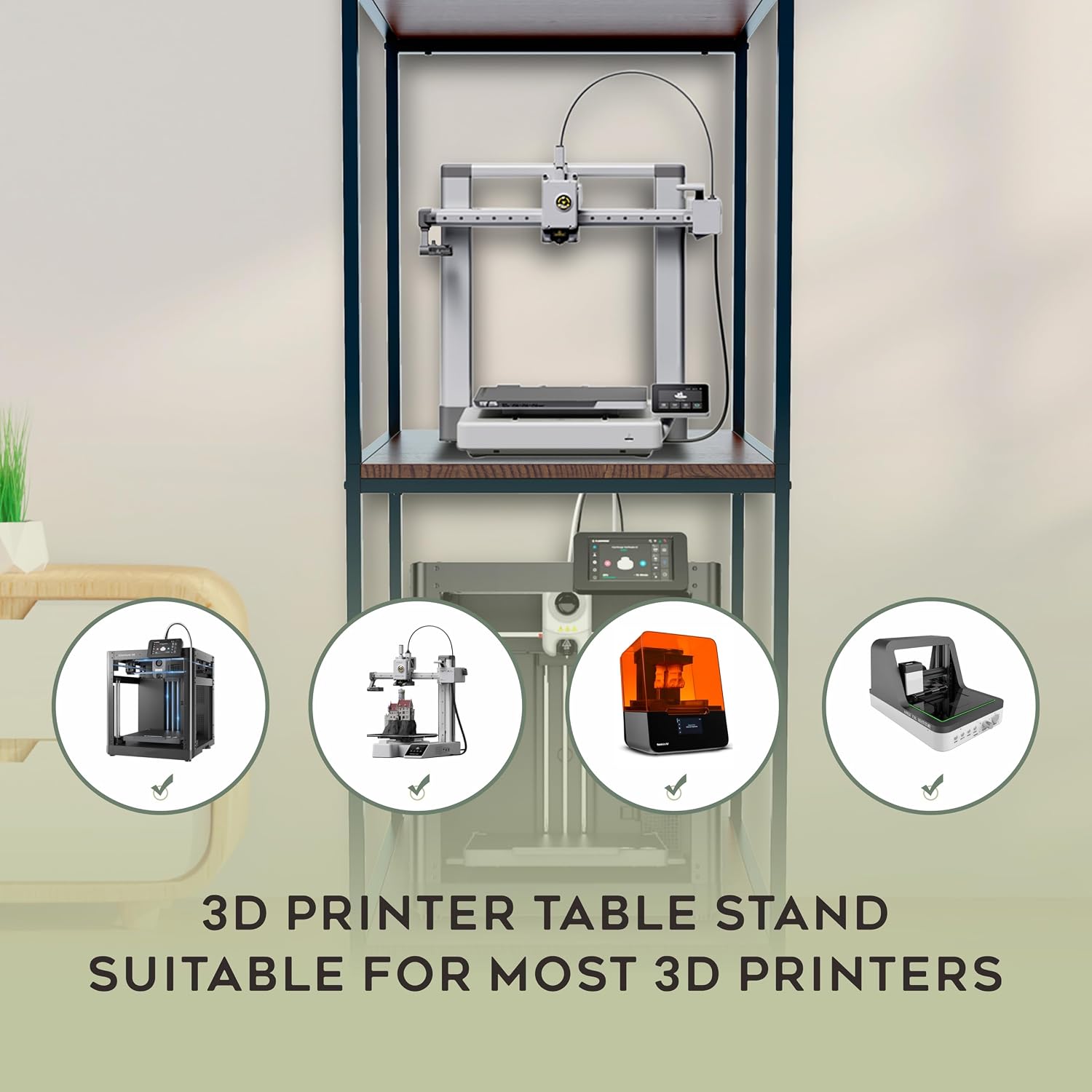 PT2 Ultimate Large 3D Printer Storage Solution, Heavy-Duty 3-Tier Stand & Filament Organizer Rack for Biggest Printers on Wheels