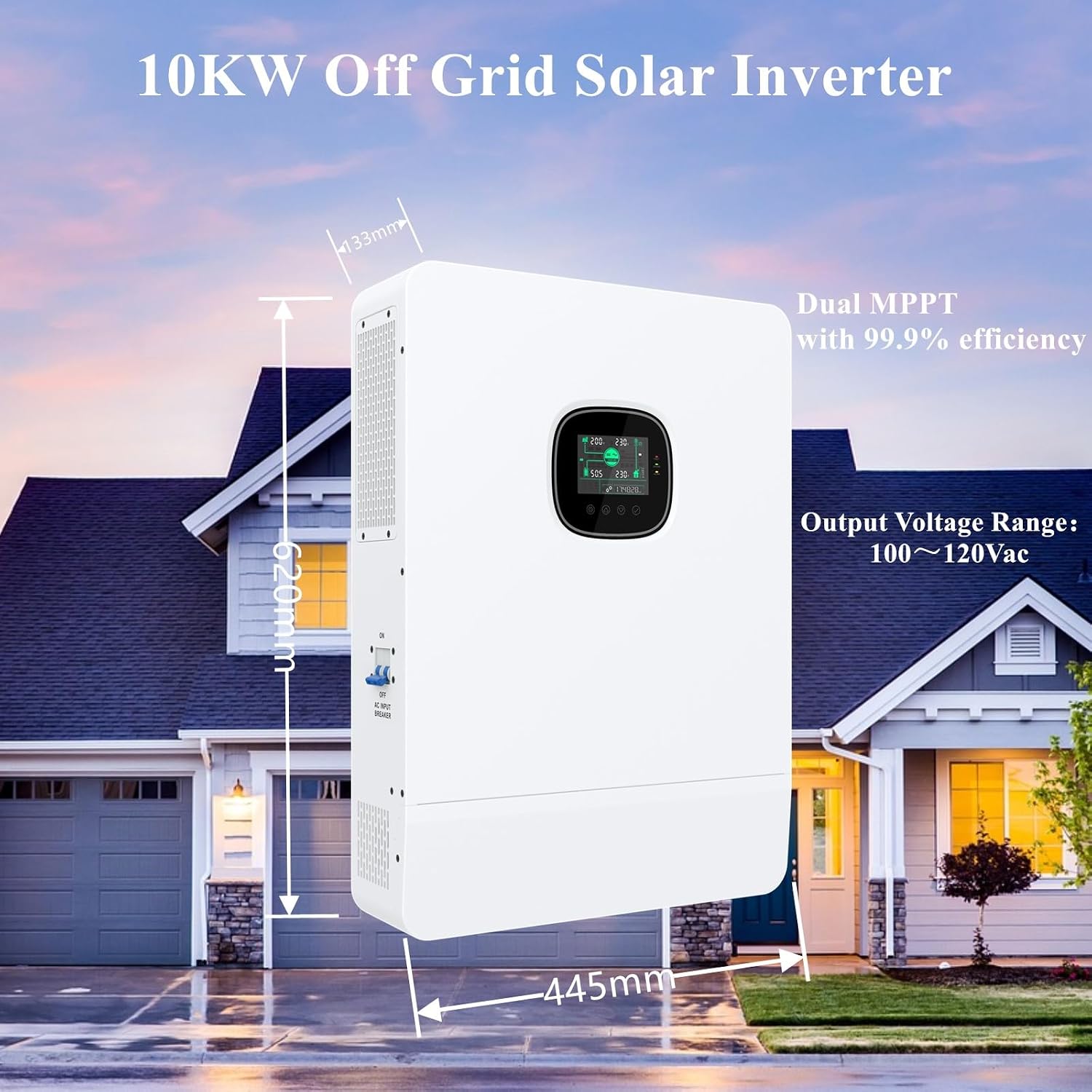 10KW Off Grid Solar System Complete Kit 48V 5KWH Kit Home Solar Power System Complete Kit with 10PCS*550W Solar Panels, 10KW Inverter, 51.2V 100Ah 5KWH LiFeP04 Battery