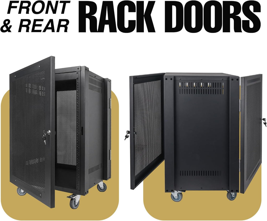 Sound Town Server Rack Doors, for STRK-M12U Server Rack (STRK-DS12U)