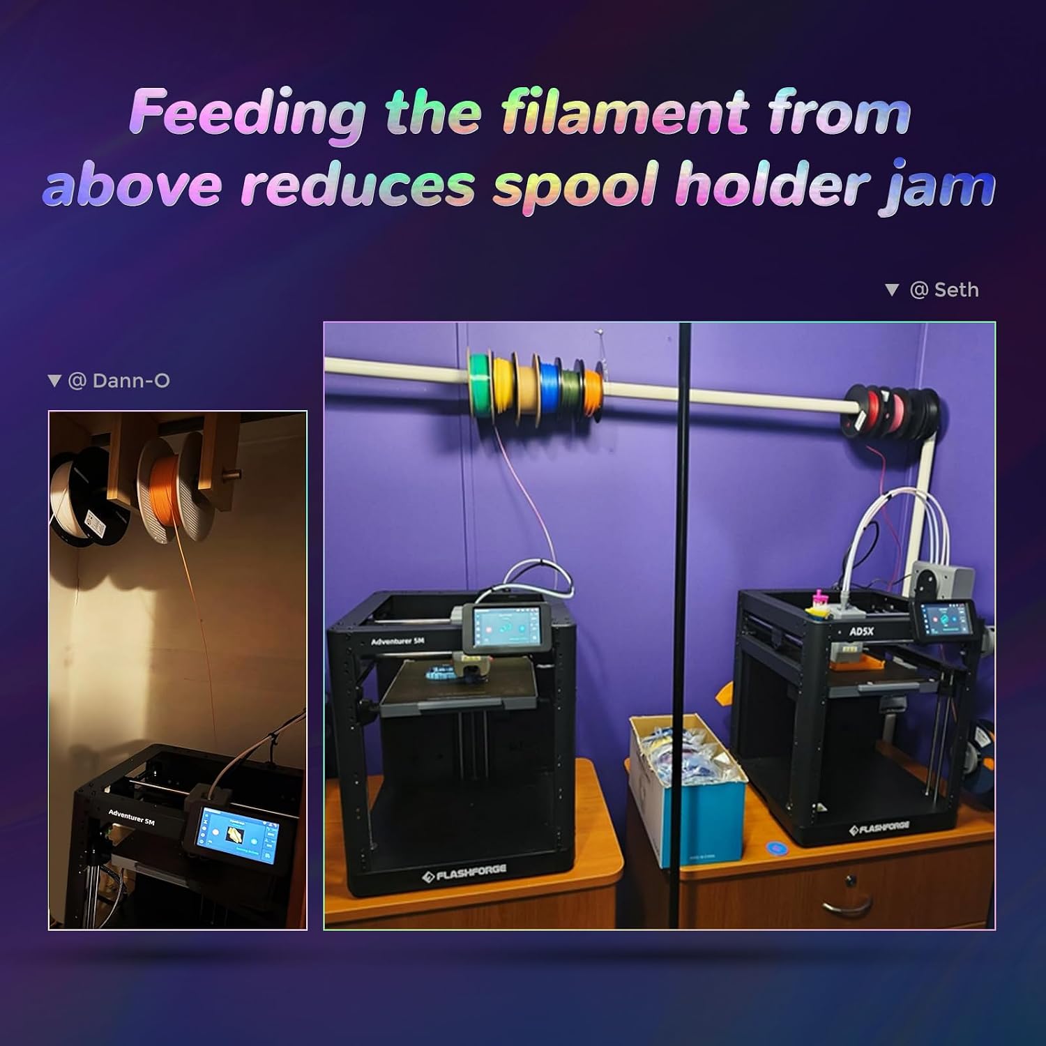 FLASHFORGE AD5X Multi-Color 3D Printer with IFS, 600mm/s High Speed, 300°C High Temp Direct Extruder, Fully Auto Leveling, All Metal CoreXY,4-Color Printing for PLA-CF,PETG-CF, 220x220x220mm