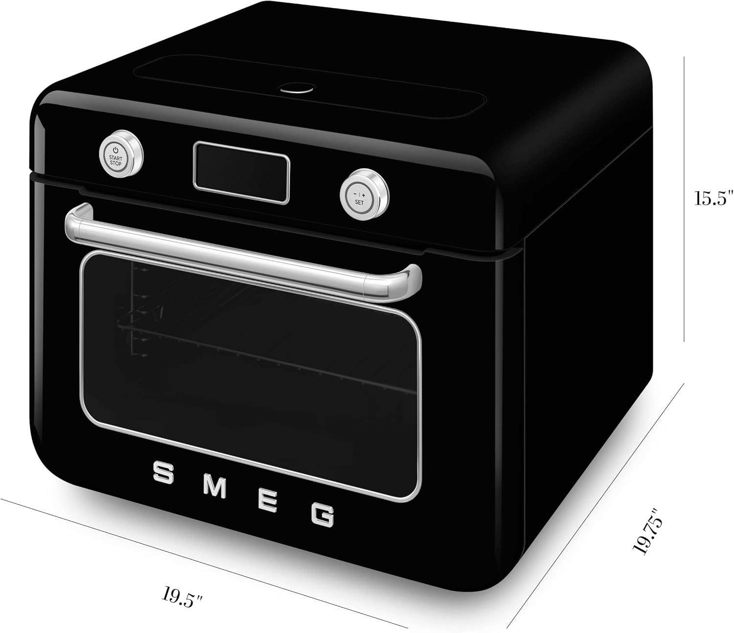 SMEG COF01Countertop Combi Oven - Multi-Function Grill, Air Fry, Steam, Bake, Convection, Defrost, and Warm, 10 Cooking Functions - Made In Italy (Black)