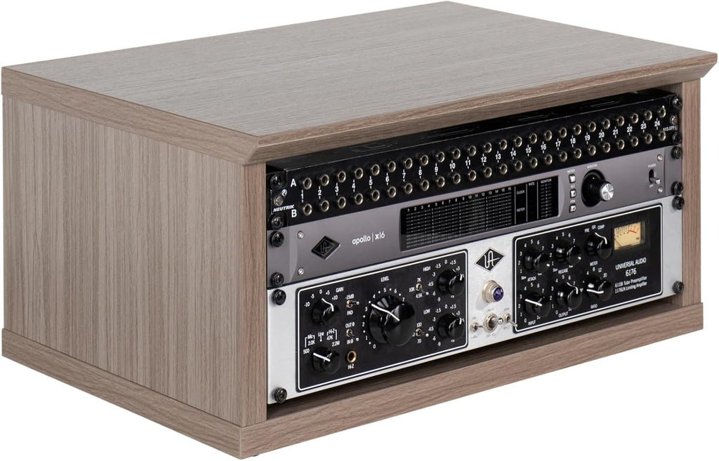Gator Frameworks Elite Furniture Series 4U Wood Desktop Studio Rack in Driftwood Grey Finish (GFW-ELITERK-4U-GRY)