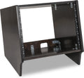 Sound Town DIY 8U Angled Desktop Turret Studio Rack for Home Studio and Recording Room, Baltic Birch Plywood, Black Espresso (SDRK-8SLD)