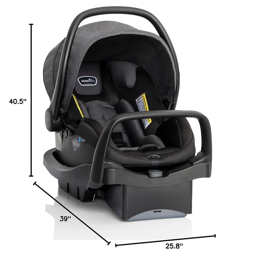 Evenflo Pivot Suite Modular Travel System with LiteMax Infant Car Seat, Devon Gray