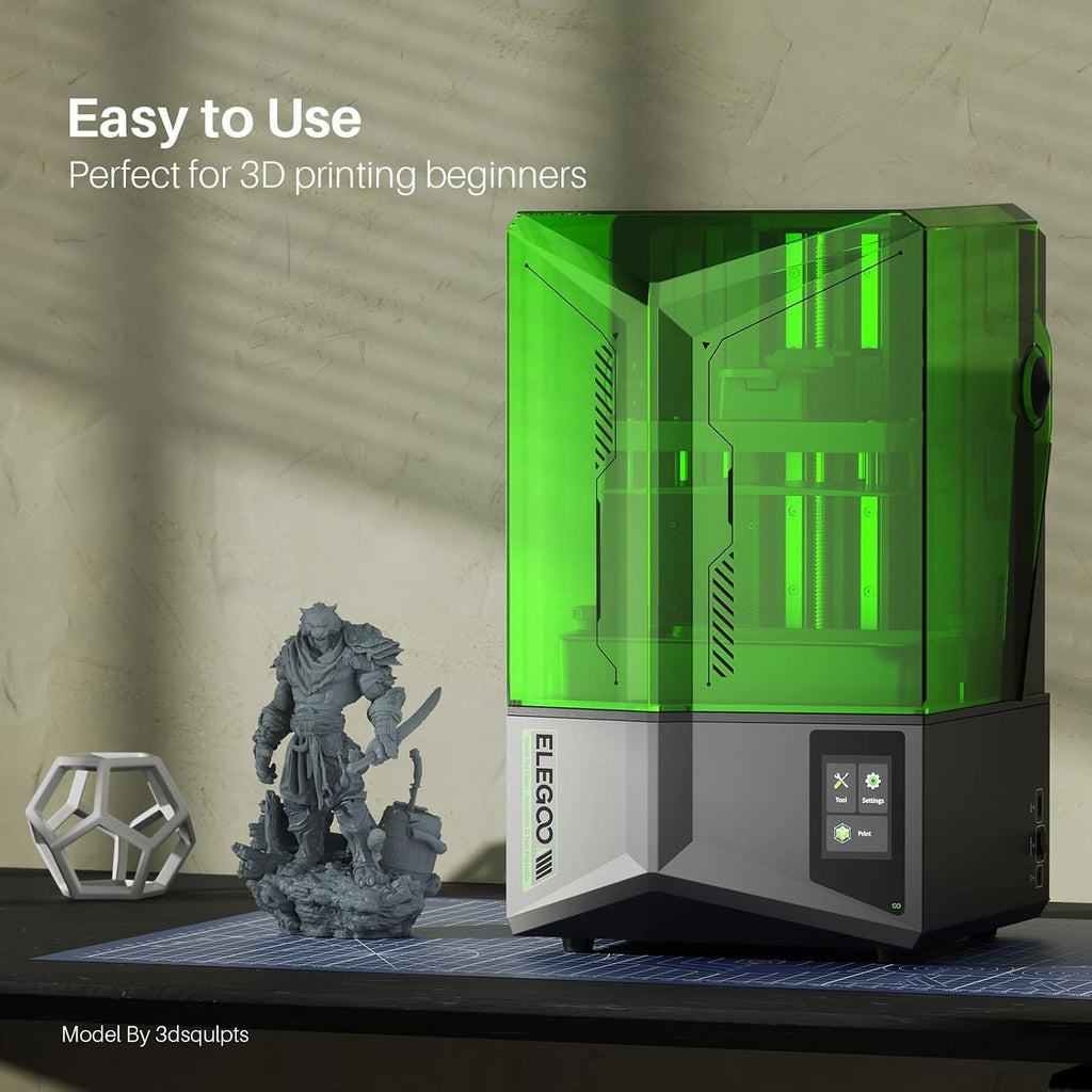 ELEGOO Saturn 4 Resin 3D Printer, 10' 12K HD Mono LCD, Smart Automatic Leveling, AI Print Monitoring, Large Printing Volume 8.62 × 4.84 × 8.66 inches