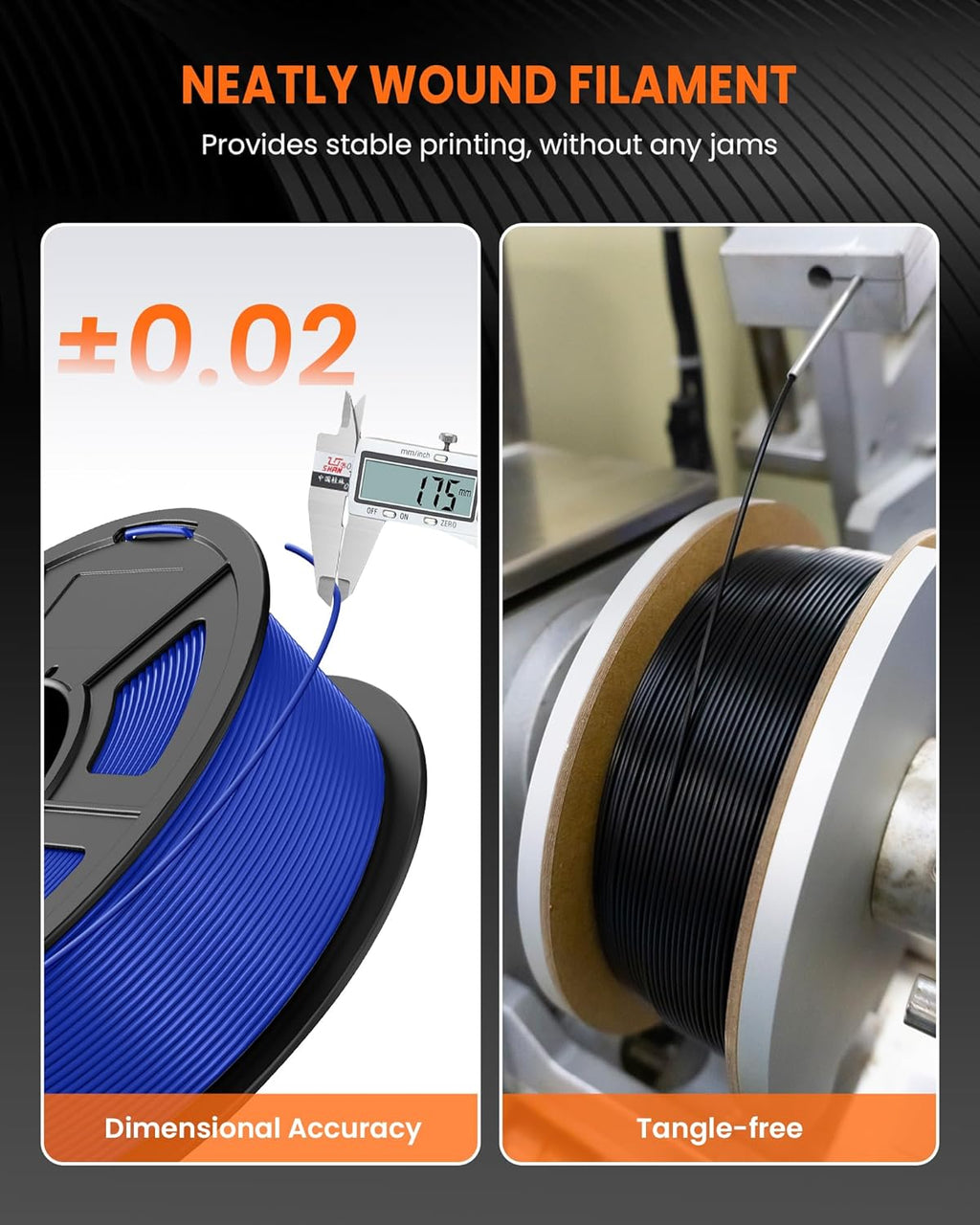 TECBEARS PLA 3D Printer Filament Bundle, 10 KG PLA Filament 1.75mm, 1kg per Spool, 10 Pack, Black+White+Transparent+Olive Green+Pink with 5 Spools of Transparent Blue/Green/Purple/Red/Orange