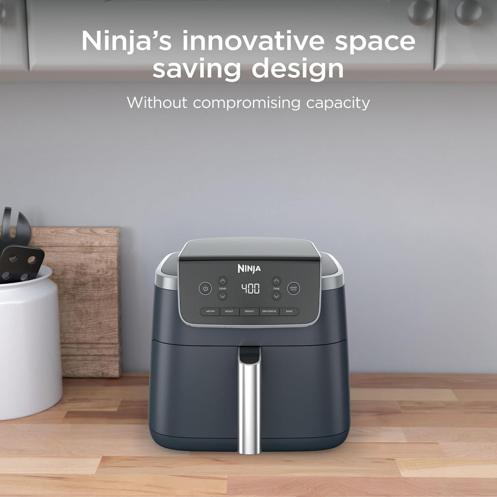 Ninja Air Fryer Pro 5-in-1 | 5 QT Capacity, Air Fry, Bake, Roast, Reheat, and Dehydrate, Air Crisp Technology | Nonstick Basket & Crisper Plate | Cyberspace | AF142BL