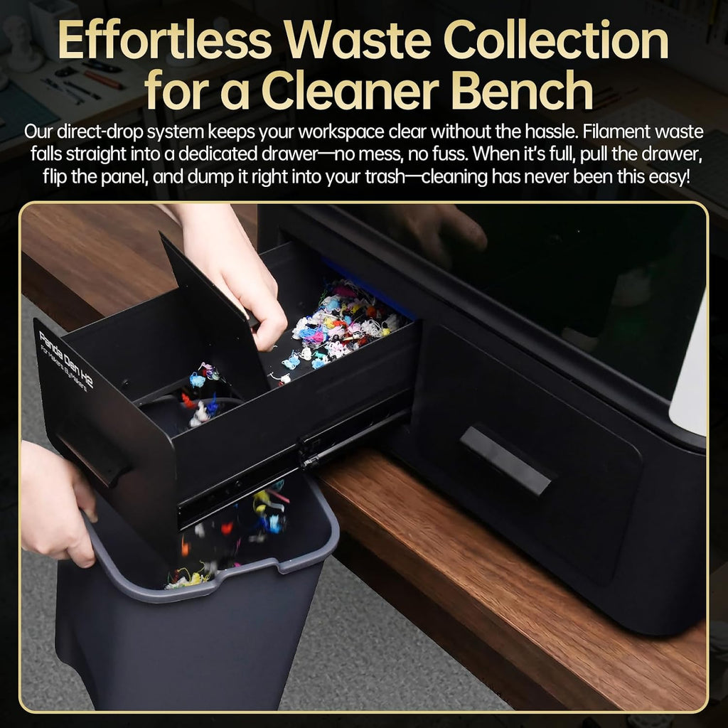 BIQU Panda Den H2 Tool Storage Drawers Compatible with Bambu-Lab H2D/H2C/H2S/P1P/P1S/P2S/X1C/X1E/X2D/A1/A1 Mini 3D Printers, Filament Waste Collection System Modular Expansion Maximize Vertical Space