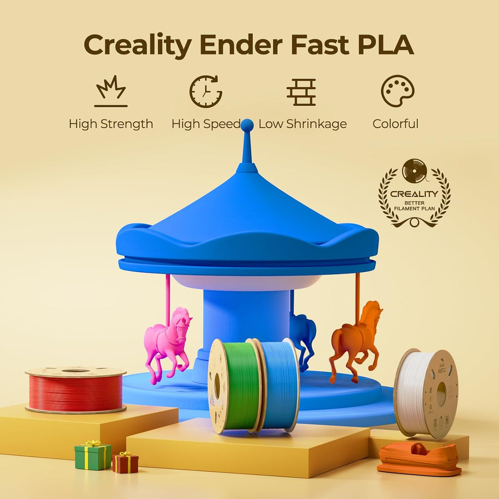 Creality Ender 3 V3 SE 3D Printer Bundle with High Speed PLA Filament 1.75mm Ender Fast PLA 2Kg(Black&White)