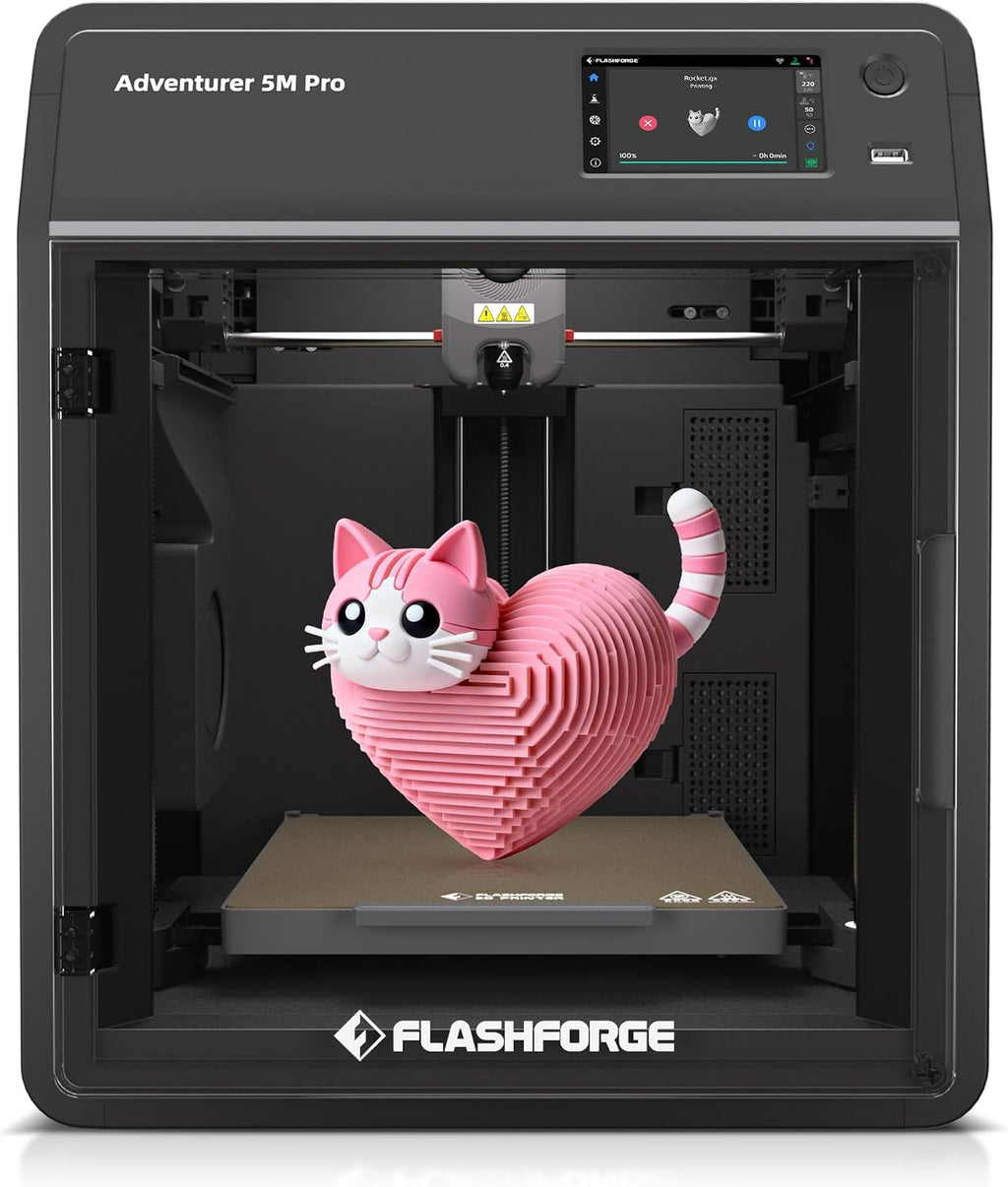 FLASHFORGE Adventurer 5M Pro 3D Printer, 600mm/s Max High-Speed 3D Printers with Auto Leveling, Dual Filtration System, Remote Monitoring, Quick Detachable Nozzle,Effective Cooling, Automatic Shutdown