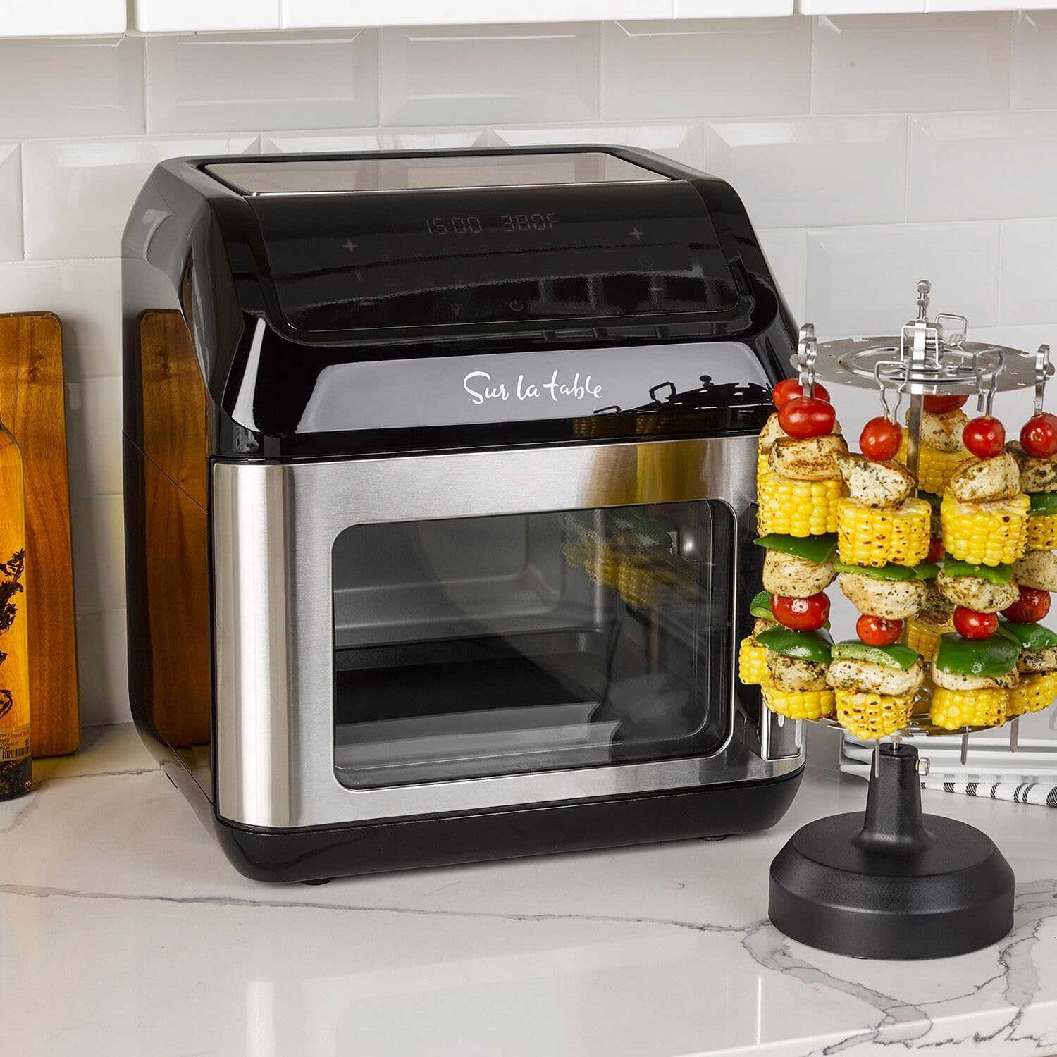 Sur La Table Multi-Function Air Fryer, Left Hinge Door, 8-in-1 Cooking Functions, Fits a Whole Chicken, 13 Qt