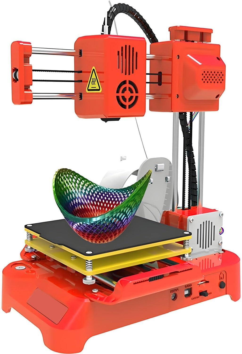 Mini 3D Printer for Kids,K7 Desktop 3D Printer,with Pla Filament,USB Cable,Tf Card,Magnetic Removable Plate,100x100x100mm,for Beginners,Kids,Teens Orange