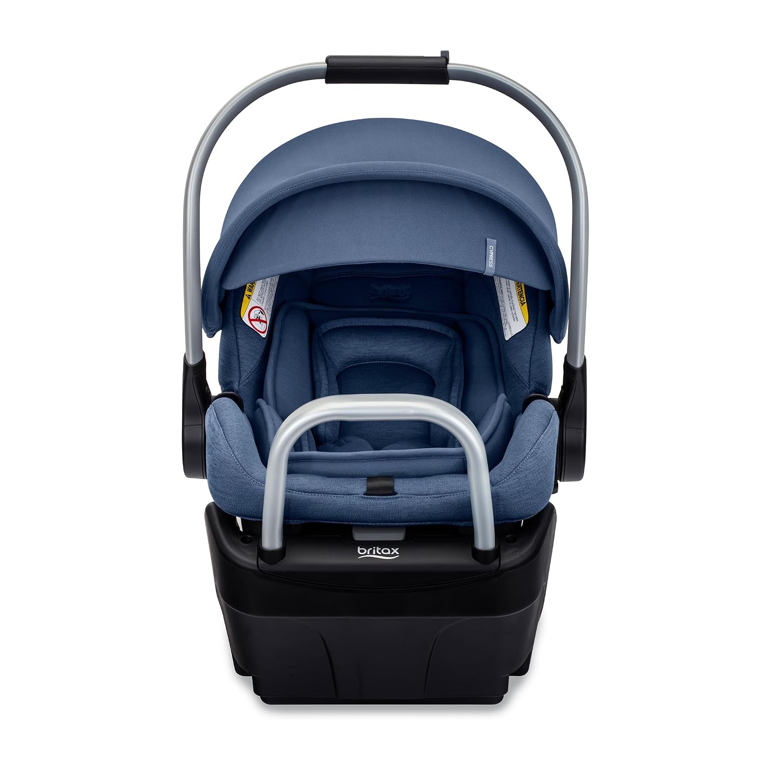 Britax Cypress Infant Car Seat, Rear Facing Car Seat with Alpine Base, ClickTight, Premium Fabrics, Ponte Arctic
