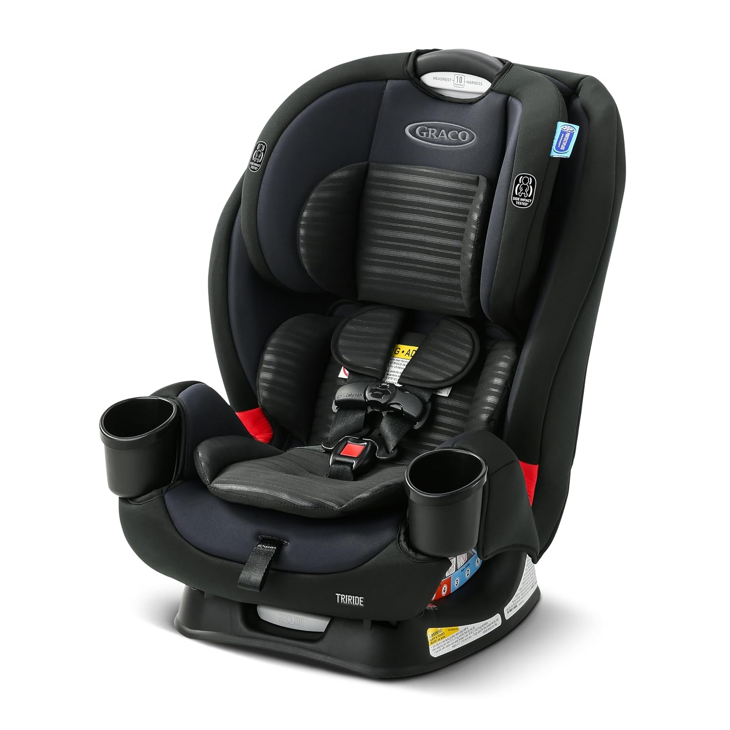 Graco® TriRide 3-in-1 Reclining Car Seat Clybourne - Rear & Forward Facing Car Seat Highback Booster Adjustable Headrest