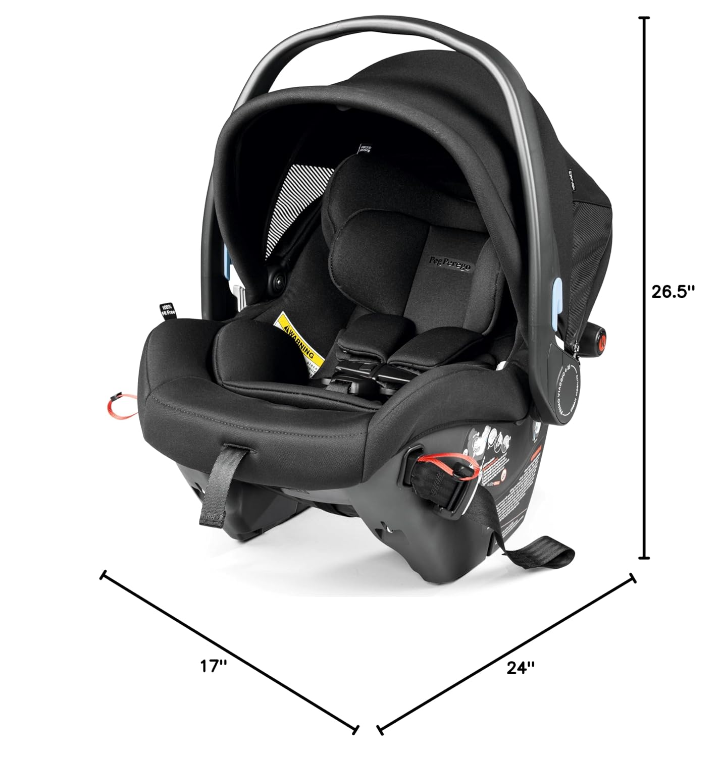 Peg Perego Primo Viaggio Urban Mobility-Baseless Infant car seat with Latch-True Black