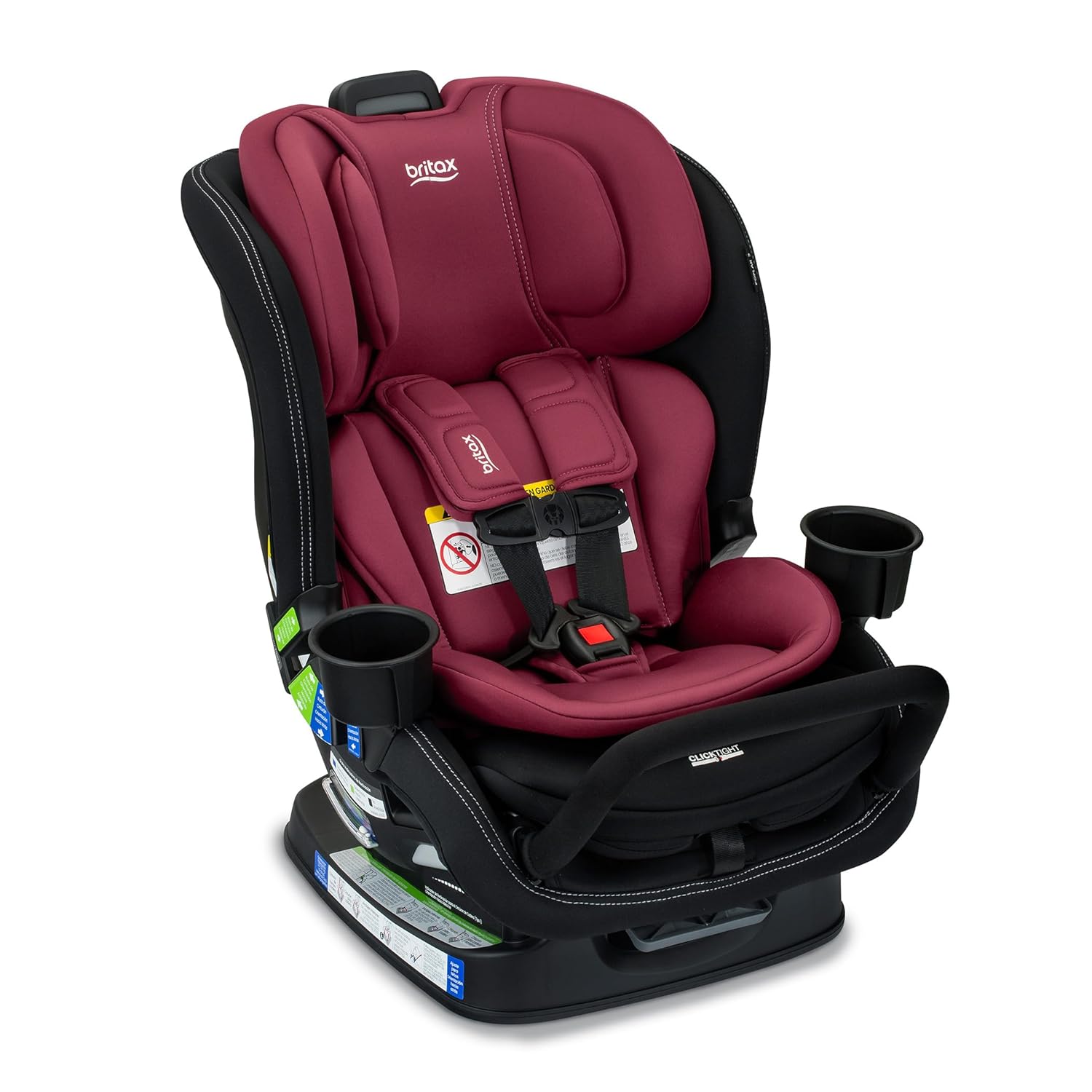 Britax Poplar S Convertible Car Seat, 2-in-1 Car Seat Extended Rear Facing, 17' Slim Car Seat Design with Fast & Easy ClickTight Installation, Anti-Rebound Bar & SafeWash Fabrics — Ruby Onyx