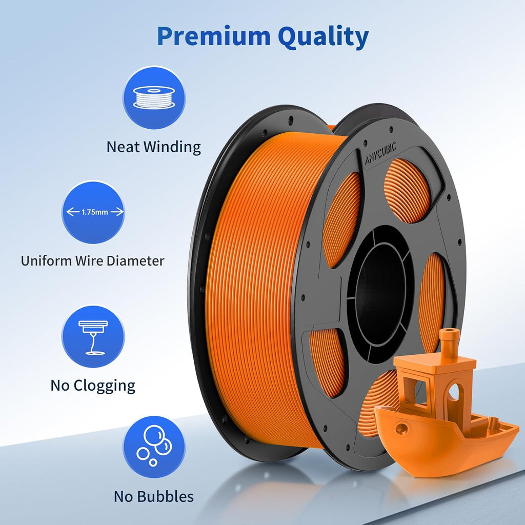 ANYCUBIC PLA Filament 1.75mm Bundle, 3D Printer Filament 1.75mm Dimensional Accuracy +/- 0.02mm, 1KG Spool, Black, White, Texture Grey, Clear, Red, Blue, Green, Orange, Yellow, Purple, 10KG in Total
