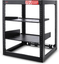 Pyle 15U Server Rack Network Cabinet - Open Frame Rack, Wall Mountable Heavy Duty Designs for Servers & AV Gear | Compatible with 19' Equipment Standard (Black)