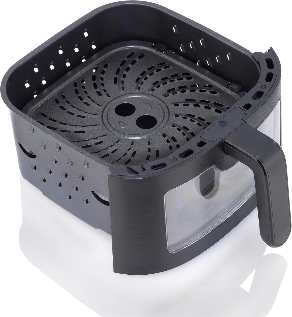 Zavor Sizzle 6 Qt Air Fryer with Basket and Clear Window - Air Fry, Broil, Crisp, Bake and Reheat in a Compact Airfryer with 8 Presets, Shake Alarm and Removable Basket & Handle - Freidora de Aire