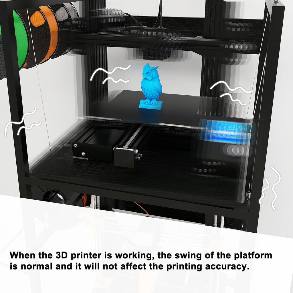 PUNCIA 3-Tier 3D Printer Stand with Filament Storage, Heavy Duty Workbench Rack – Compatible with FDM/SLA, Studio, Workshop, Office Use, Space-Saving Organizer for Multiple Filament Types