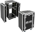 12U Recording Studio Racks, Audio Rack/Road Case Vertical Rack with Table with 4 Wheels,PA DJ Cabinet Up to 66.19LB for Studios, Home Theatres, KTV