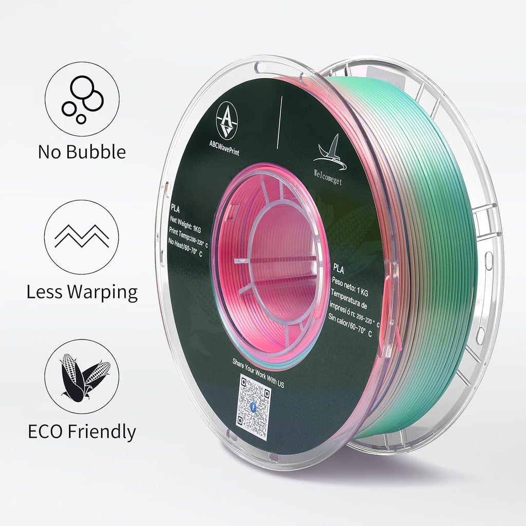 Silk Rainbow PLA 3D Printer Filament, 16 Rolls,1KG Spool(2.2lbs) 1.75mm, Multicolor Gradient Filament Bulk for Most FDM 3D Printers,16 Different Silk Rainbow Colors