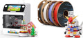 SainSmart PrintyGo Mini 3D Printer for Kids with 500g X 4 Spools, 4.4lbs (2kg) in Total High Flowability Cool Color - Black, White, Red, Cobalt Blue