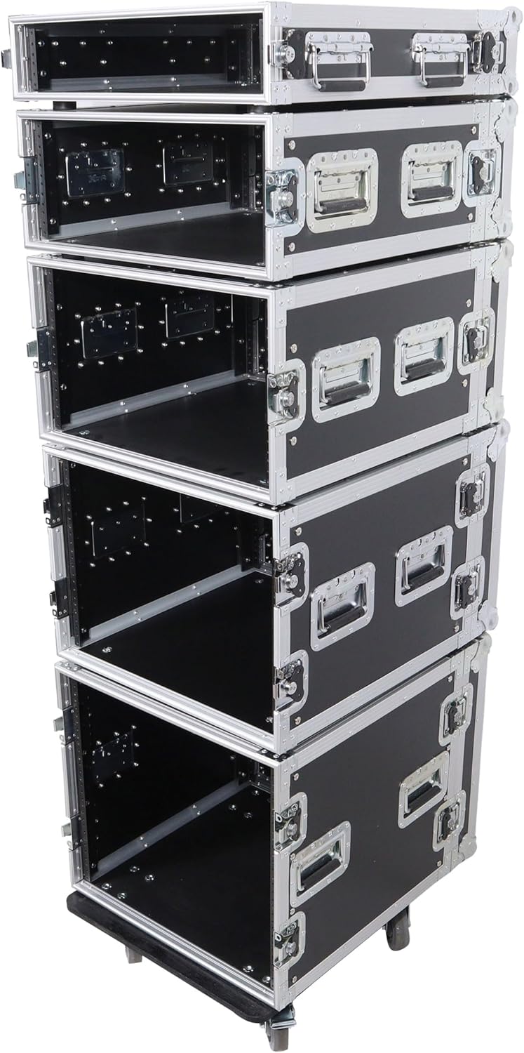 ProX ATA Flight Rack Case – 19' Depth, Heavy-Duty Amp & Mixer Rack Mount with Casters
