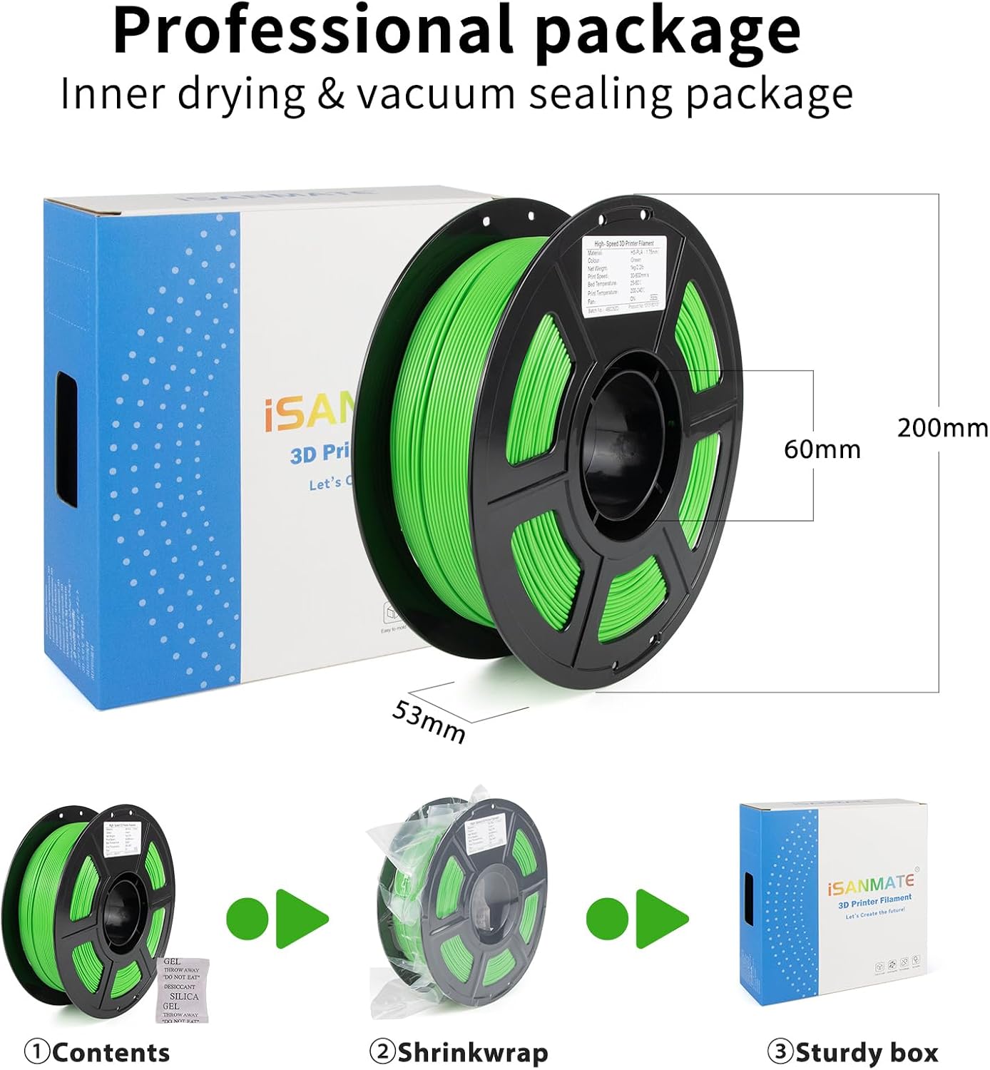 iSANMATE Rapid PLA Filament 1.75mm 12KG, 3D Printer Filament Bundle, Dimensional Accuracy ±0.02mm, Black, White, Red, Green, Skin, Gray, Yellow, SkyBlue, Blue,Grassgreen, Orange, Lightpurple