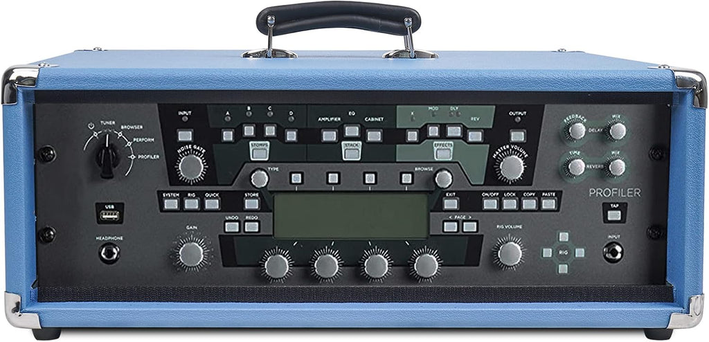 Sound Town Vintage 3U Amp Rack Case, 12.5' Depth with Rubber Feet, Dust Cover, Kickstand, Beau Blue (STVRC-3BL)