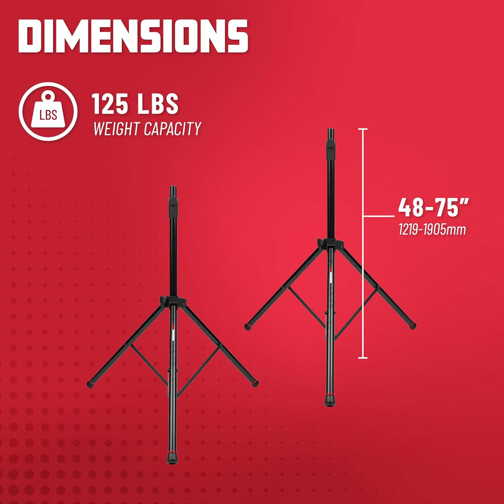 Gator Frameworks Deluxe Set with Self Rising Lift Assist Includes (2) Speaker Stands and Nylon Carry Bag, (GFW-SPK-3000SET)