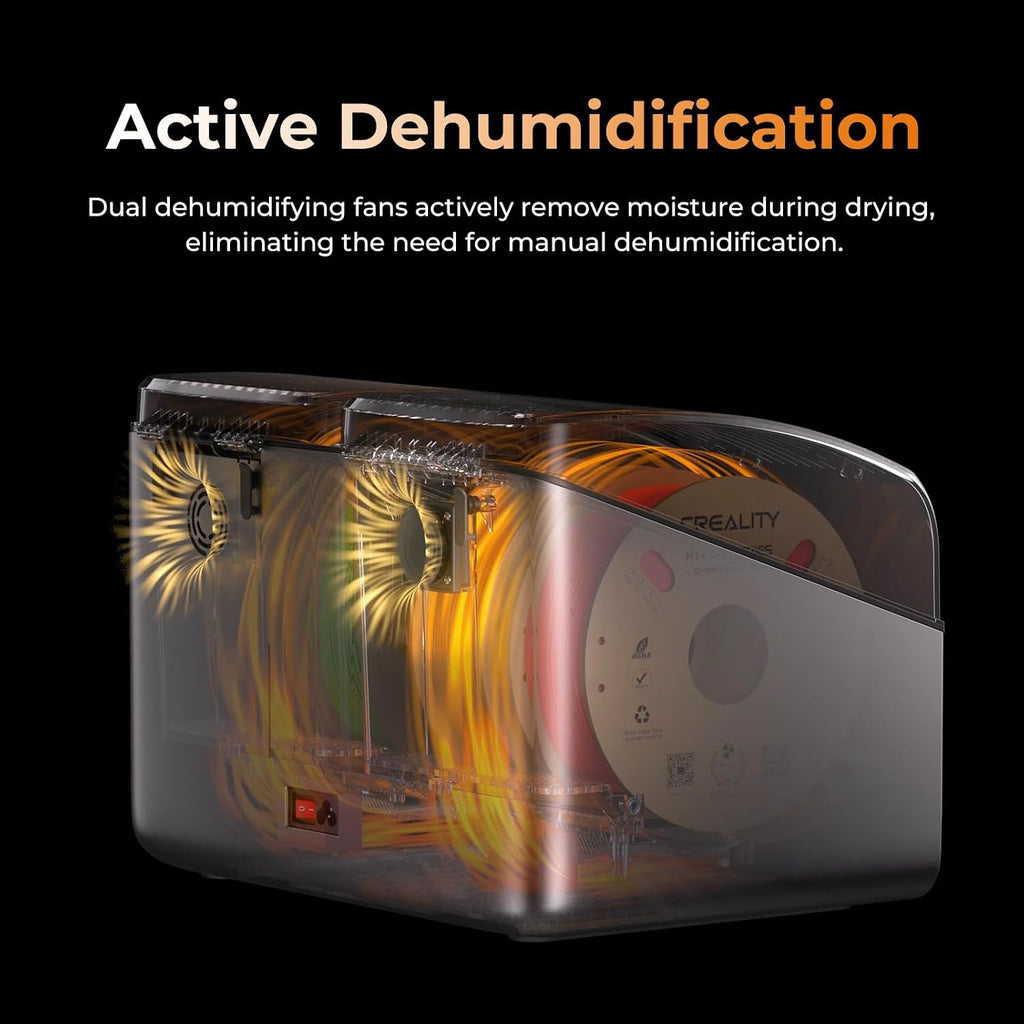 Creality Space Pi X4 Filament Dryer, 4 Spools 3D Printer Filament Dryer Box with 360° Hot-Air Circulation, Dual Independent Heating Chambers for 1.75/2.85mm PLA, PETG, ABS, Nylon