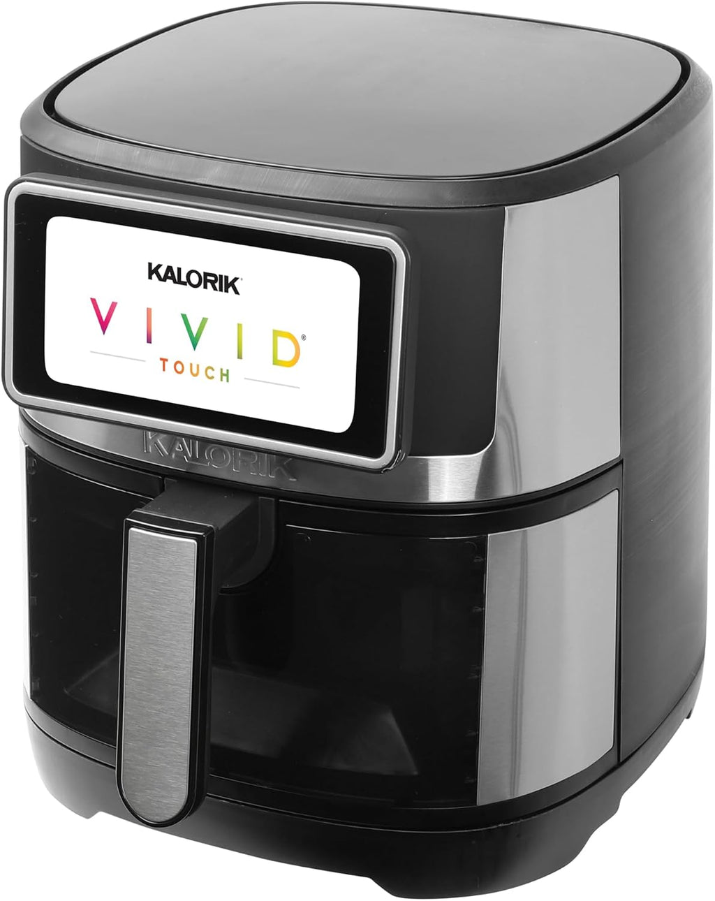 Kalorik Air Fryer VIVID TOUCH Series 5 Quart Capacity with High-Resolution Touchscreen 202 Cooking Presets in 12 Food Categories with View Window, 1500-Watts, Stainless Steel