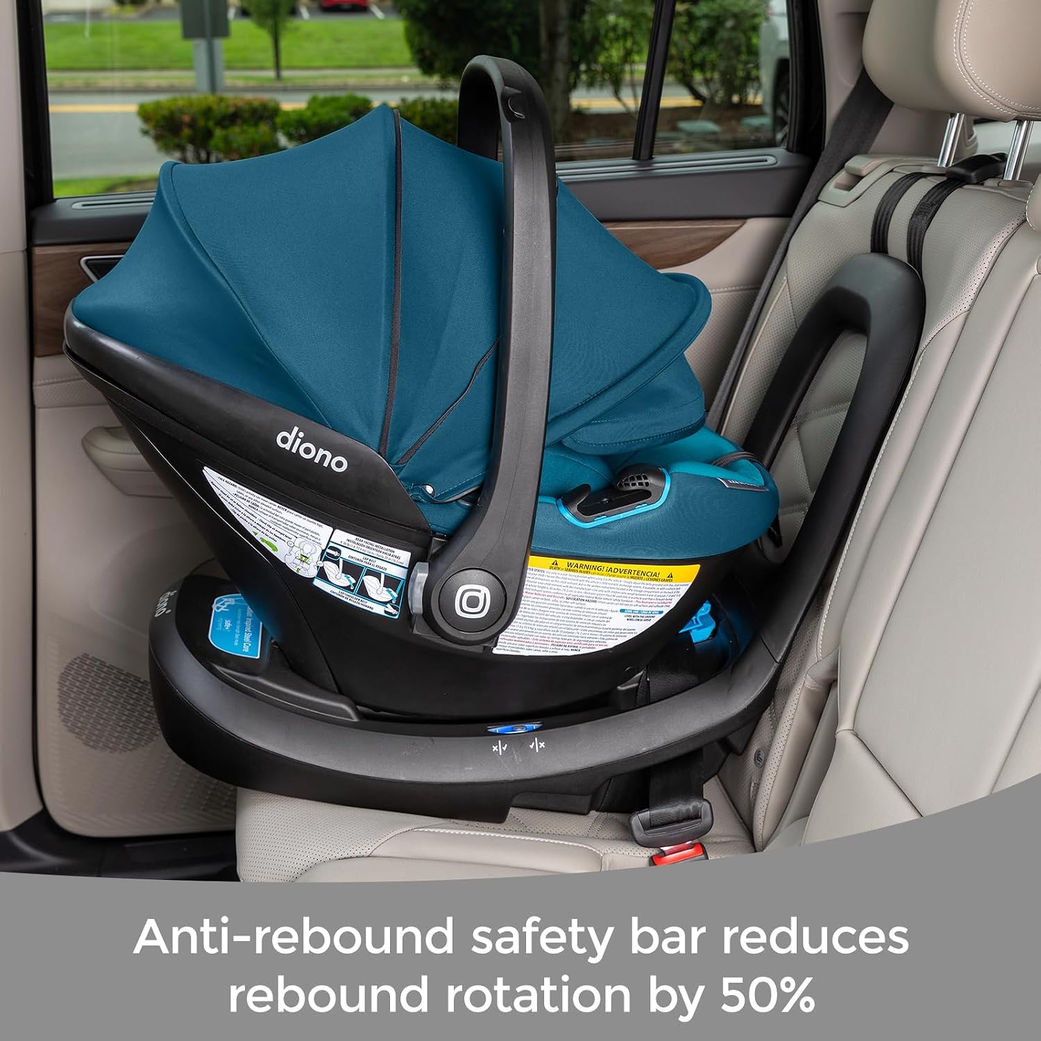 Diono LiteClik30 RXT SafePlus Infant Car Seat and Base, Rear-Facing for Infants 4-30lbs, SafePlus Engineering, with Infant Insert, UPF 50+ Sunshade (Blue Razz Ice)
